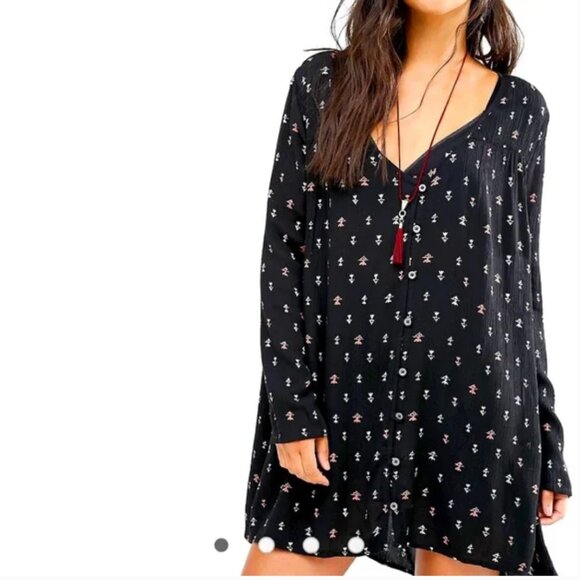 Billabong long sleeve woman triangle pattern dress flowy Size Small - Picture 2 of 7